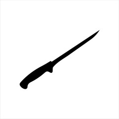 Fillet knife silhouette icon vector illustration isolated on white background