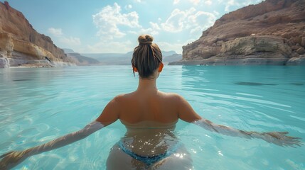 Relaxation Oasis Floating in the Salty and Peaceful Waters of the Dead Sea