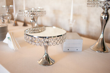 Tasty wedding table and cake