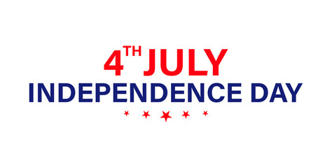 4th of July independence day in the USA  text isolated 