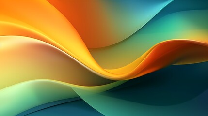Vibrant Abstract: Green, Orange, and Blue Gradient Artwork