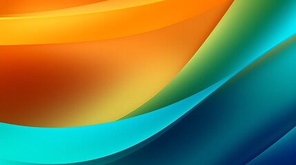 Vibrant Abstract: Green, Orange, and Blue Gradient Artwork