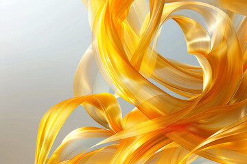 Abstract golden ribbons swirling and intertwining, creating a dynamic and vibrant composition...