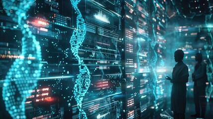 Healthcare Visualize medical data, DNA sequencing, and futuristic healthcare technologies