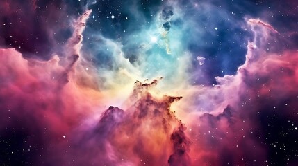 Obraz premium Abstract purple and pink background with glowing clouds