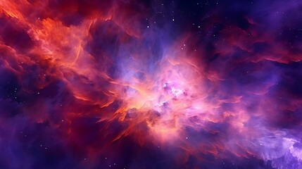 Cosmic nebula wave with a dust of stars in pink and blue background