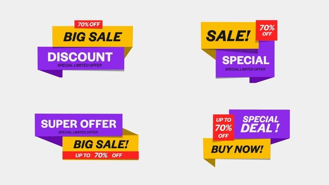 Sale Discount Banners 48 , Fully Editable and Animated