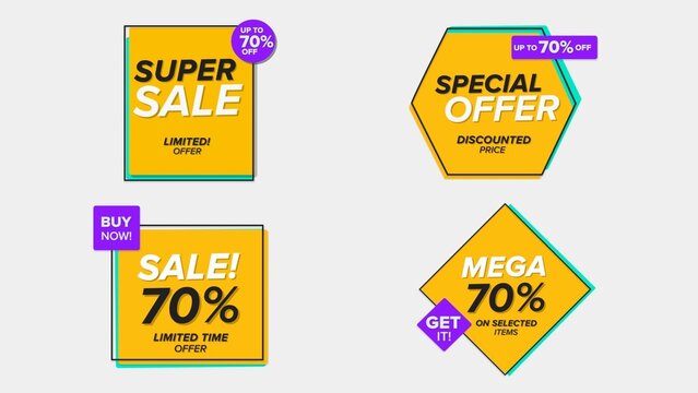 Sale Discount Banners 50 , Fully Editable and Animated