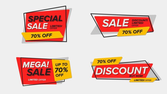 Sale Discount Banners 49 , Fully Editable and Animated