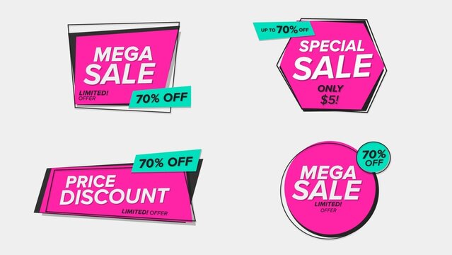 Sale Discount Banners 52 , Fully Editable and Animated