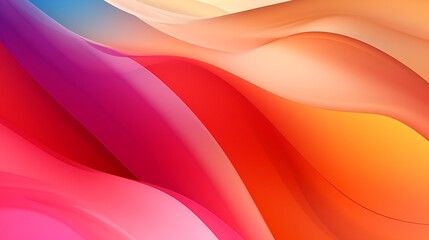 Vibrant Abstract Art Smooth Lines in Pink, Orange, and Yellow Hues
