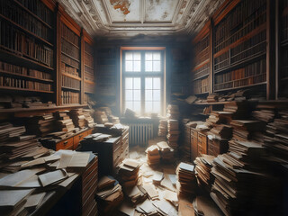 Obraz premium Books in library