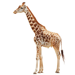 Naklejka premium A giraffe stands tall against a plain Png background, a Beaver Isolated on a whitePNG Background