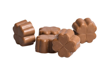 chocolate candies isolated on white background