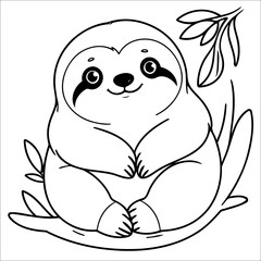 Sloth Coloring book Drawing For Children