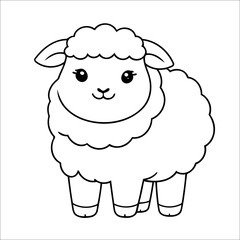 Sheep Coloring Page Drawing For Kids