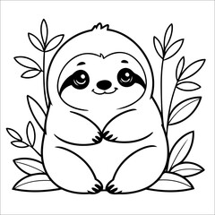 Sloth Coloring Book Activity For Kids