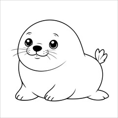 Seal Coloring Book Drawing For Kids