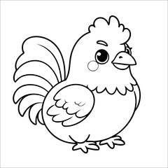 Rooster Coloring Page Drawing For Toddlers