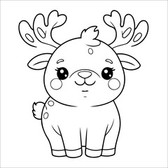 Reindeer Coloring Book Drawing For Kids