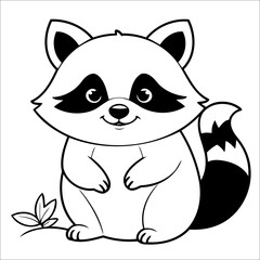 Raccoon Coloring Page Drawing For Children