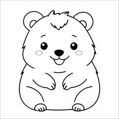 Quokka Coloring Page Drawing For Children
