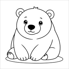 Polarbear Coloring Page Drawing For Children