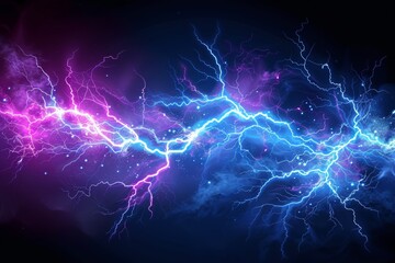 Vibrant Purple and Blue Background With Lightning