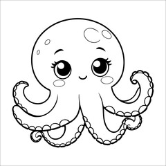 Octopus Coloring Page Drawing For Children