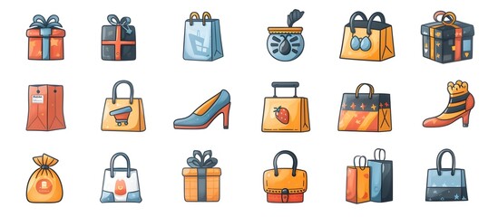 Vibrant Shopping Emojis A Lively Digital for Expressive Online Communication