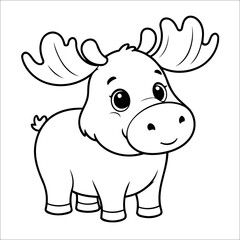 Moose Coloring Page Drawing For Toddlers