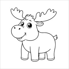 Moose Coloring Book Drawing For Kids
