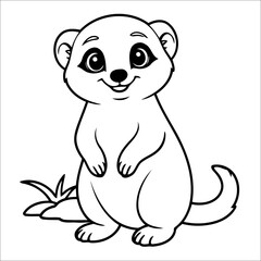 Meerkat Coloring Page Drawing For Kids