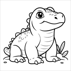 Komodo Coloring Page Drawing For Toddlers