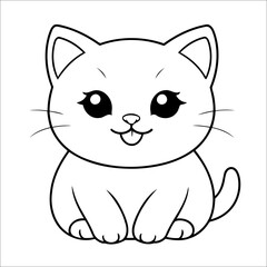 Kitten Coloring Page Drawing For Kids
