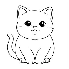Kitten Coloring Page Drawing For Children
