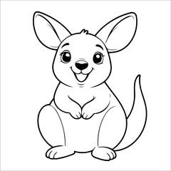 Kangaroo Coloring Page Drawing For Toddlers