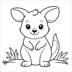 Kangaroo Coloring Page Drawing For Children