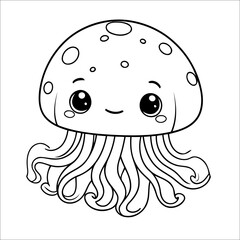 Jellyfish Coloring Page Drawing For Children