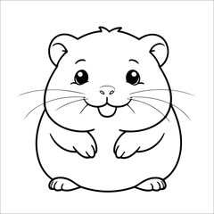 Hamster Coloring Book Drawing For Kids
