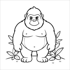 Gorilla Coloring Book Drawing For Kids