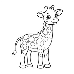 Giraffe Coloring Page Drawing For Toddlers