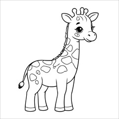 Giraffe Coloring Page Drawing For Kids