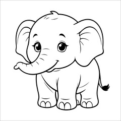 Elephant Coloring Page Drawing For Children