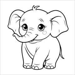 Elephant Coloring Book Drawing For Kids