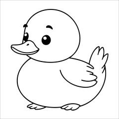 Duck Coloring Page Drawing For Toddlers