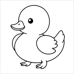 Duck Coloring Page Drawing For Children