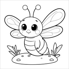 Dragonfly Coloring Page Drawing For Kids