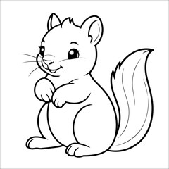 Cute Squirrel Coloring Page For Kids