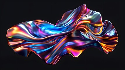 Obraz premium Glass Bold holographic liquid metal shape isolated